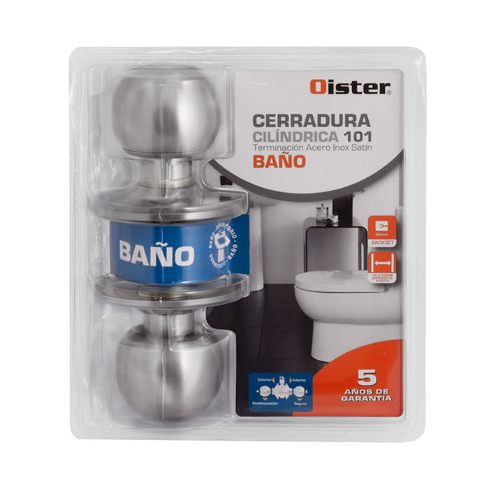 Cerradura Cilíndrica Oister 101 Baño Inox2