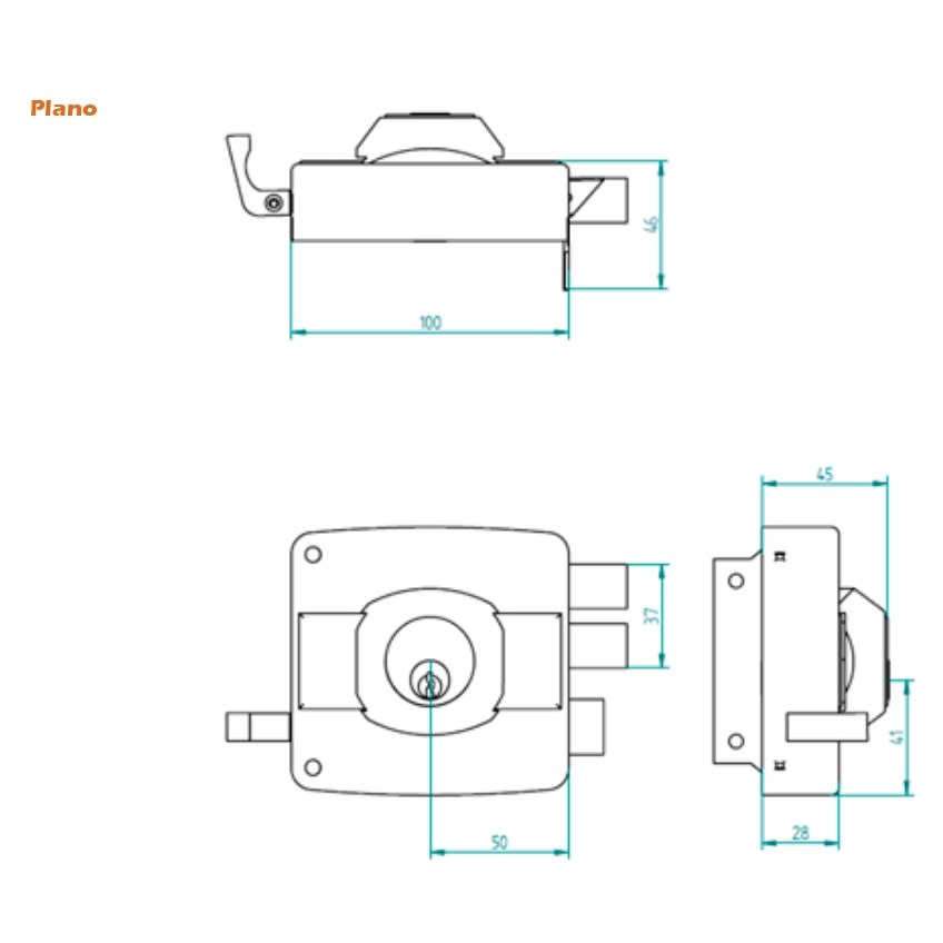 Cerradura Sobreponer Oister 111 C/CAJA4