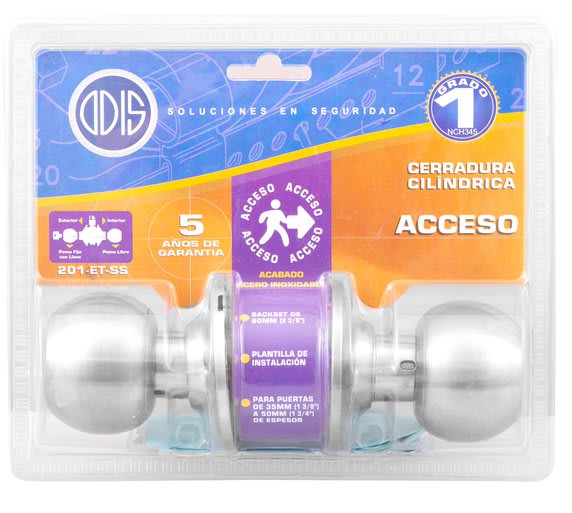 Cerradura Cilíndrica Odis 201 Acceso 35 – 55 mm Acero Inox2