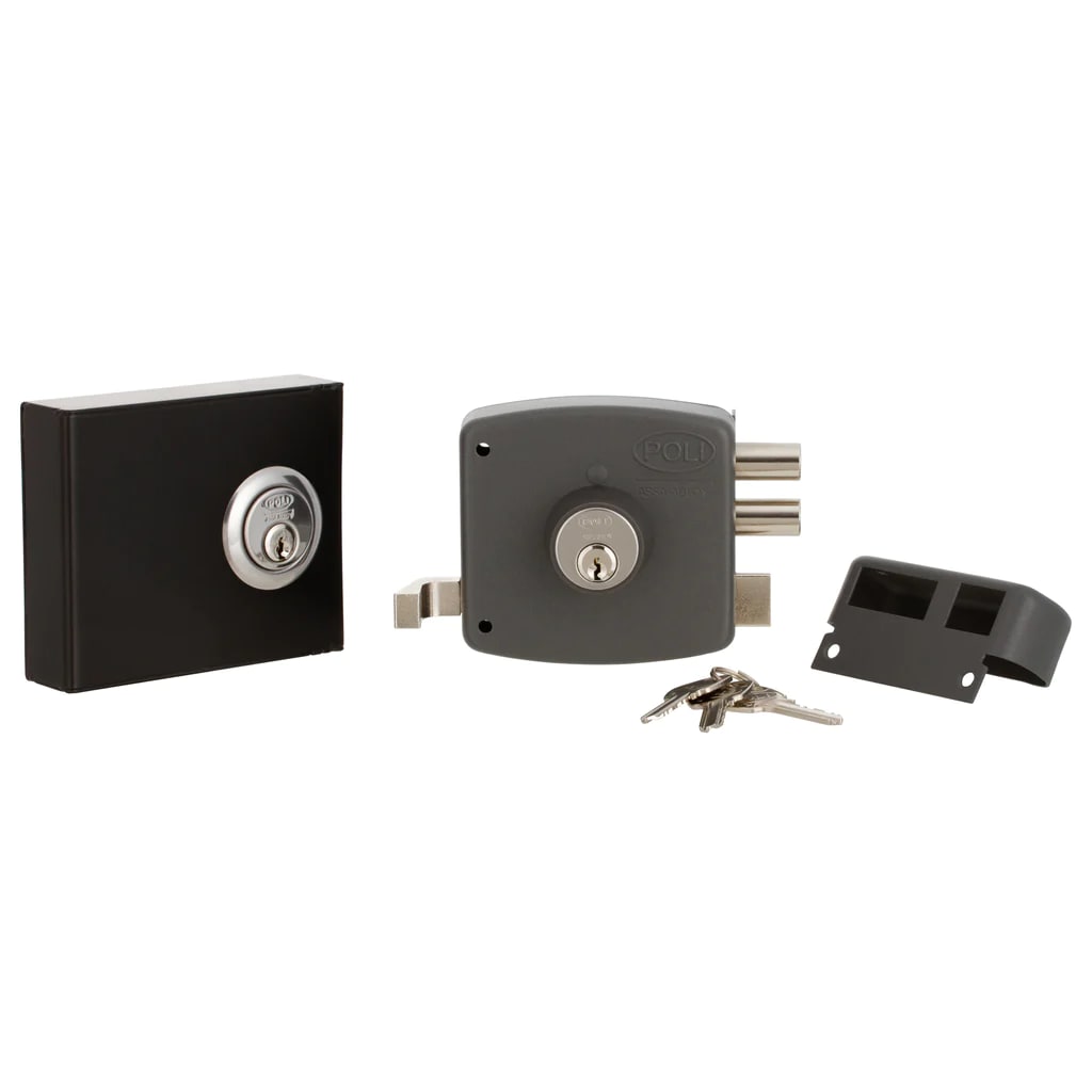 Cerradura Sobreponer Chilena 2010 Cerrojo 2 pitones+Caja Reja para soldar2