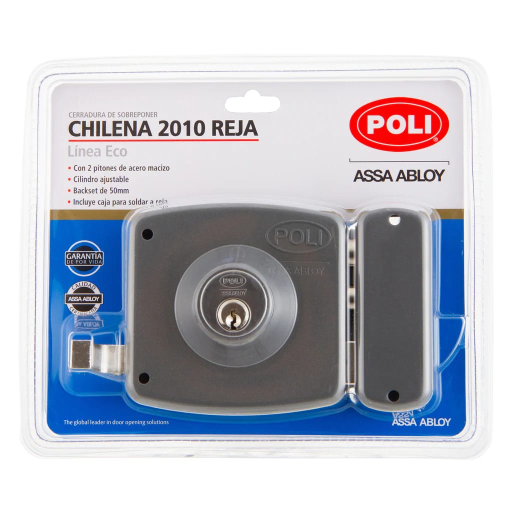 Cerradura Sobreponer Chilena 2010 Cerrojo 2 pitones+Caja Reja para soldar4