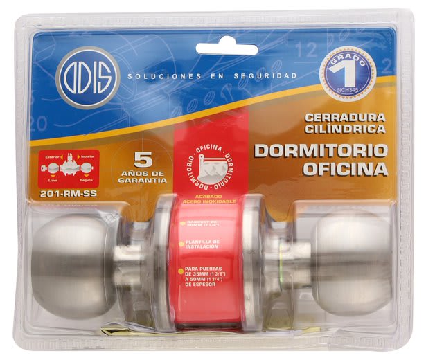 Cerradura Cilíndrica Odis 201 Dormitorio Inox 4