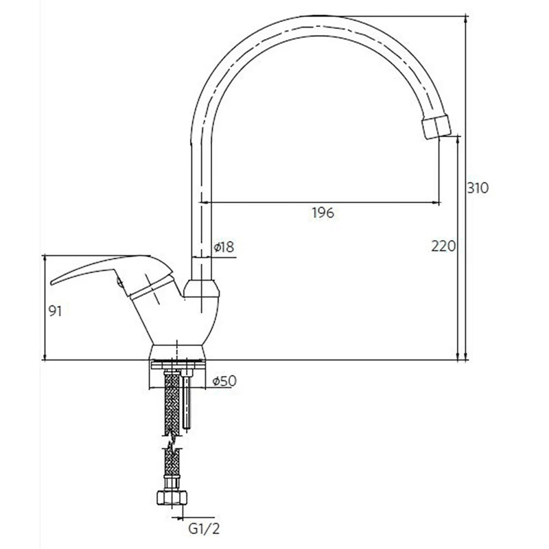 MONOMANDO LAVAPLATOS STRETTO VERENA 35CM2