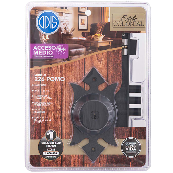 Cerradura de Embutir Odis 226 Colonial Medio Pomo Acceso4
