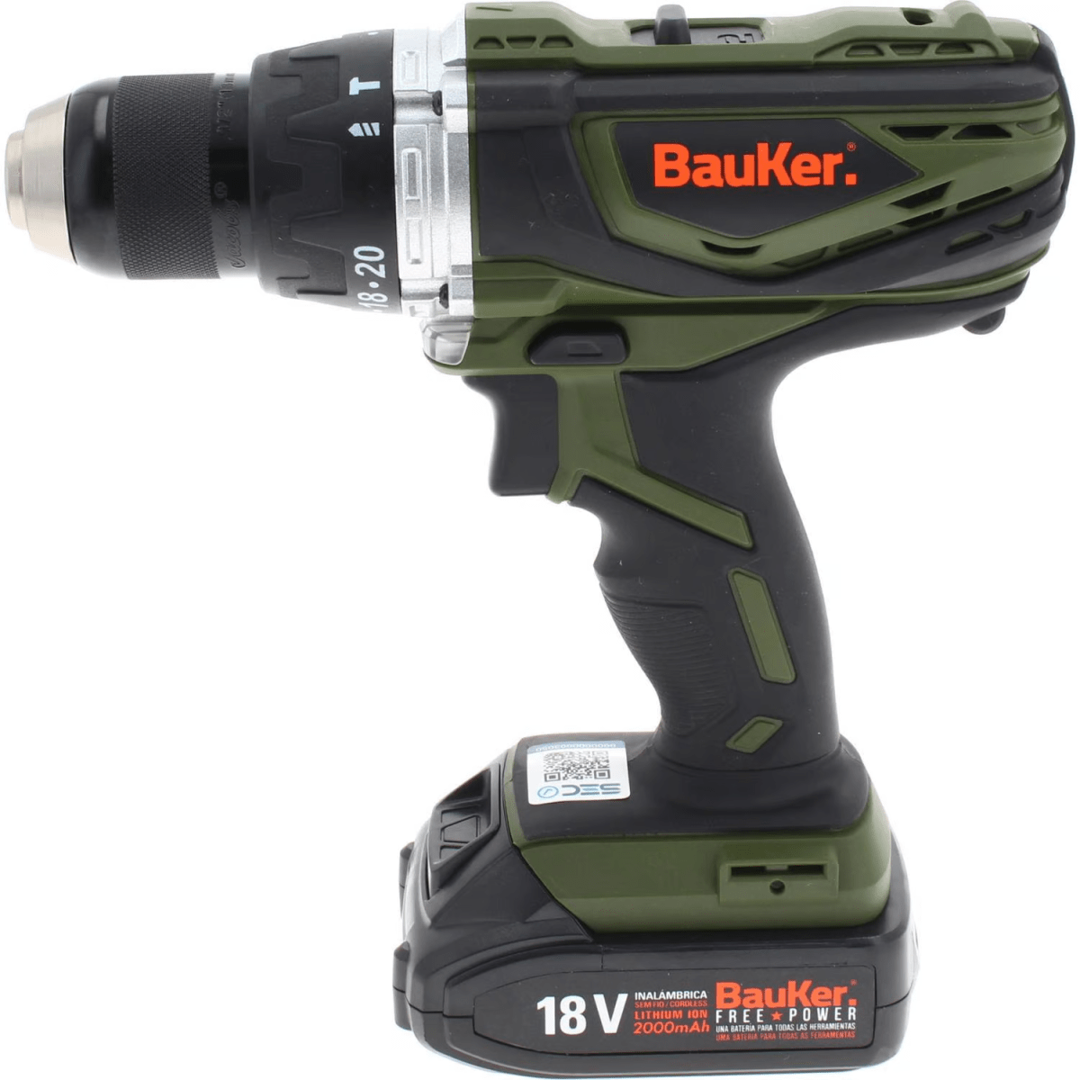 TALADRO INALAMB PERCUTOR BAUKER 18V 13MM + 2BAT CD180JN-2P4