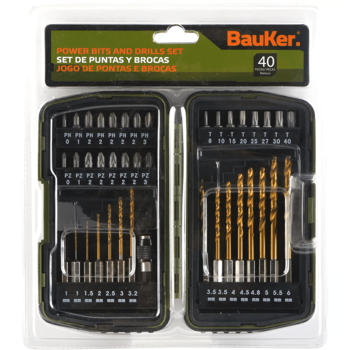 SET DE PUNTAS Y BROCAS BAUKER 40PZS4