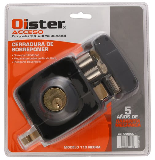 Cerradura Sobreponer Oister 110 Negra4