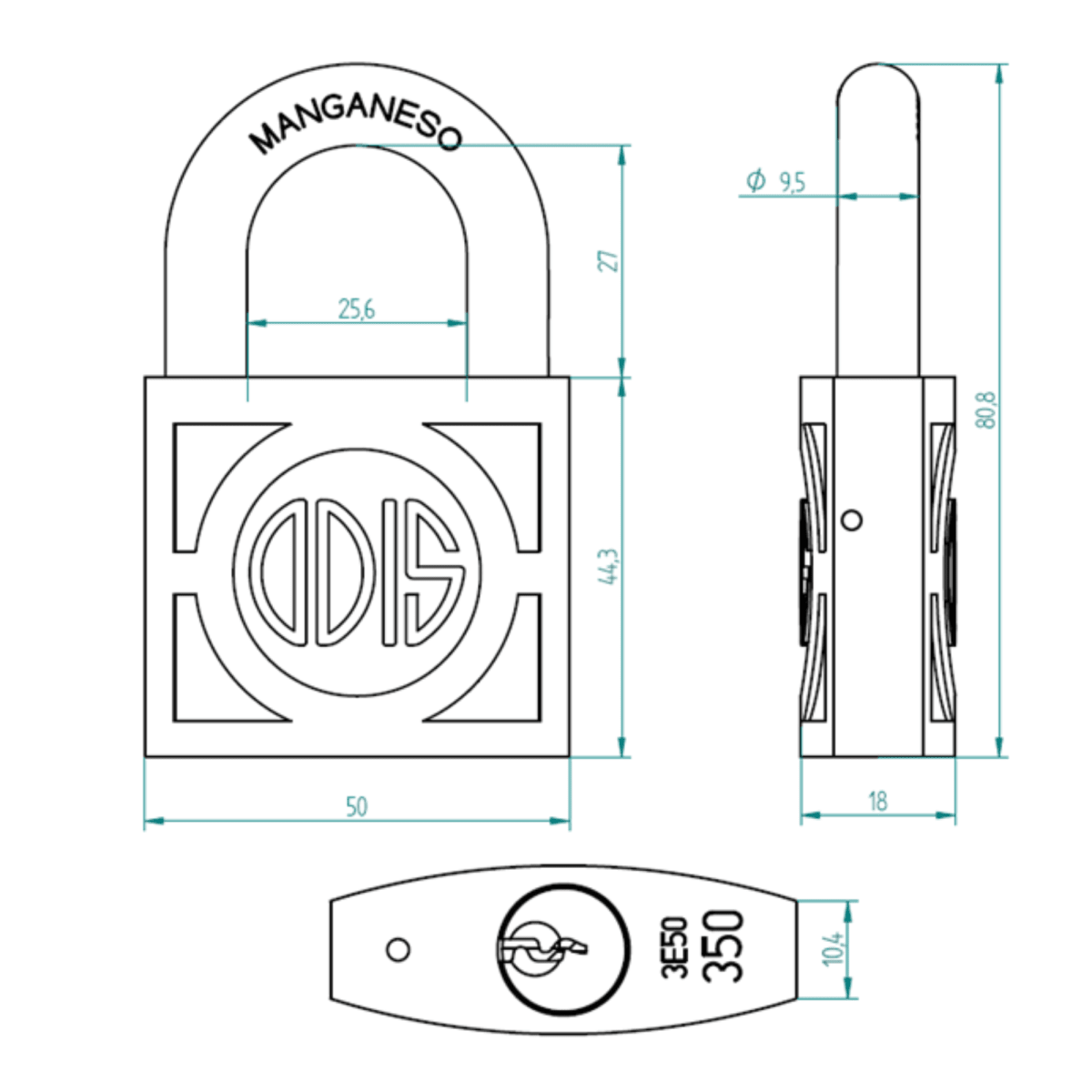 CANDADO ODIS SERIE 300 FORJADO7