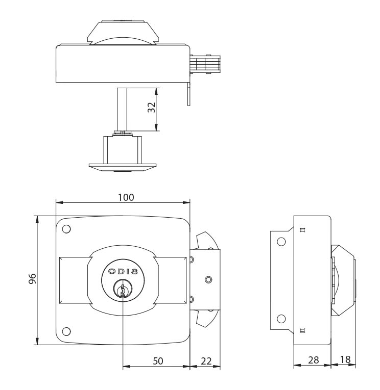 Cerradura Sobreponer Corredera Odis 391 – Linea 3004