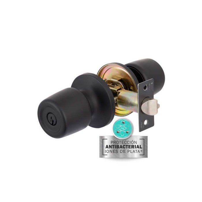 Cerradura Tubular  Oficina/Dormitorio Negra 8403 Poli5