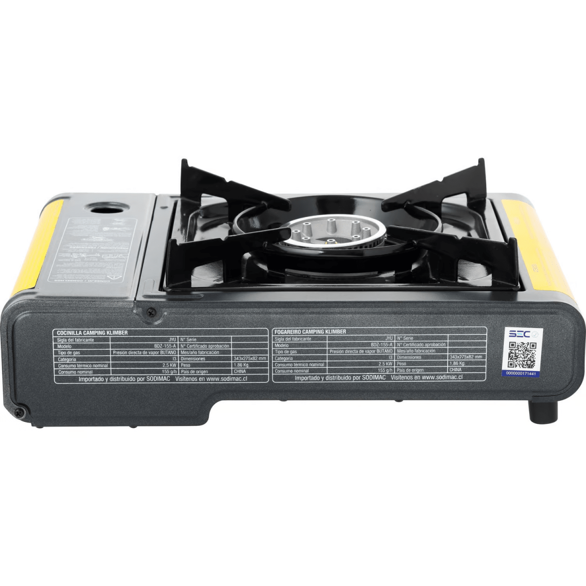 COCINILLA GAS BUTANO 1 QUEMADOR ALUM NEGRO KLIMBER2