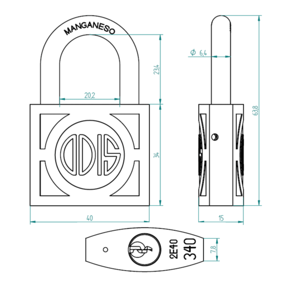 CANDADO ODIS SERIE 300 FORJADO6