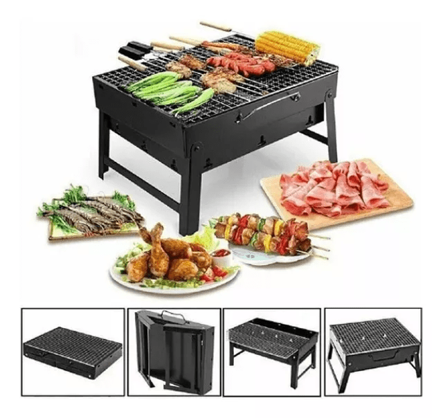 PARRILLA A CARBON PORTATIL PLEGABLE 36x29x7.5CM 0