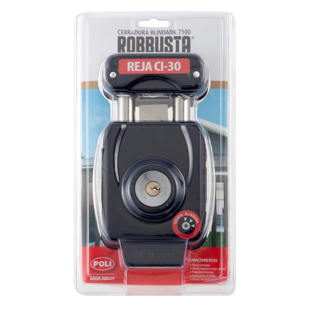 Cerradura Sobreponer Poli Robbusta 7100 B60 con Caja Reja para soldar2