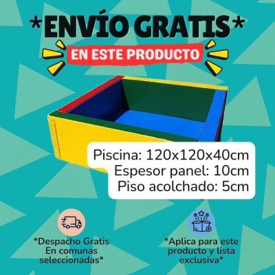 Piscina 120x40x10, piso acolchado envio gratis1