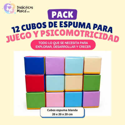 Pack 12 Cubos de Espuma para Juego y Psicomotricidad1