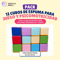 Pack 12 Cubos de Espuma para Juego y Psicomotricidad