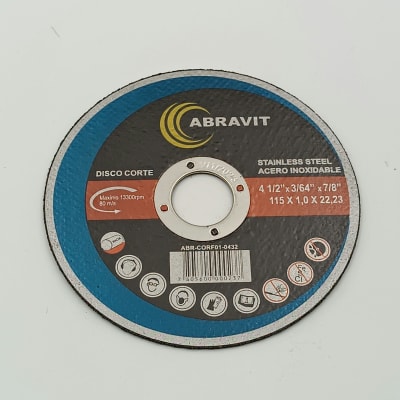 DISCO CORTE 4 1/2 X 1 MM. (115X1.0X22.23) ABRAVIT