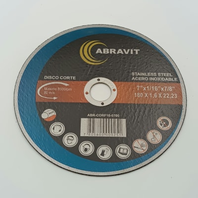 DISCO CORTE 7 X 1.6 MM. (180X1.6X22.23) ABRAVIT