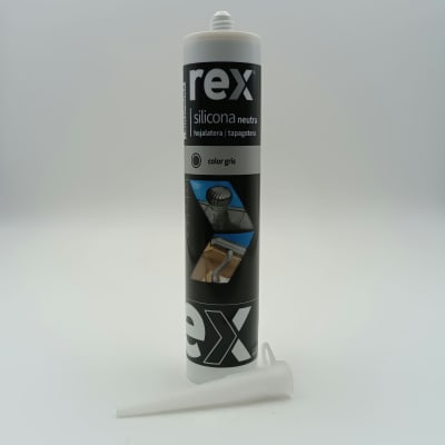 REX SILICONA NEUTRA GRIS TECHO/CANALE. CARTUCHO 300 ML