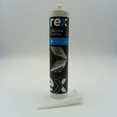 REX SILICONA ACÉTICA. TRANSPARENTE. CARTUCHO 300 ML