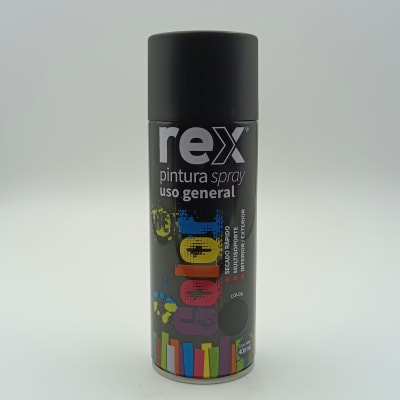 REX PINTURA SPRAY GENERAL. NEGRO MATE. 400 ML