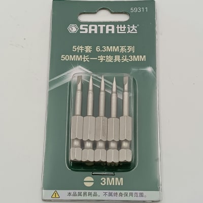 5 UNIDADES - PUNTA PLANA 1/4  X 50MM. X 3MM. SATA 593111