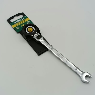 LLAVE COMBINADA CON CRIQUE CABEZA FLEX CON TRABA 3/8 SATA, 46903