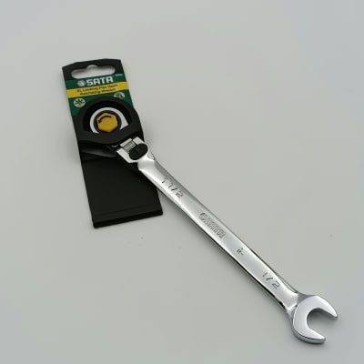 LLAVE COMBINADA CON CRIQUE CABEZA FLEX CON TRABA 1/2 SATA, 46905