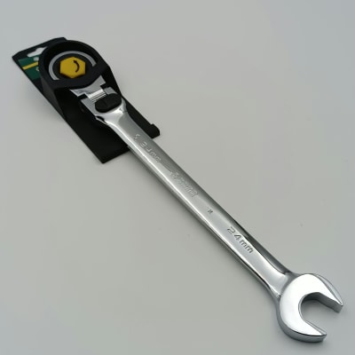 LLAVE COMBINADA CON CRIQUE CABEZA FLEX CON TRABA 24MM SAT-46816