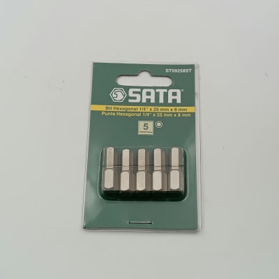 5 UNIDADES - PUNTA HEXAGONAL 1/4X25 MM X 8 MM SATA, 59258