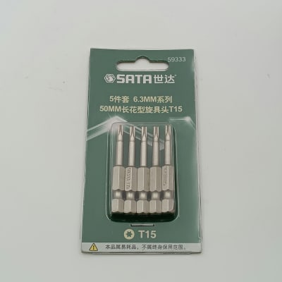 5 UNIDADES - PUNTA TORX 1/4X50 MM X T15 SATA, 59333