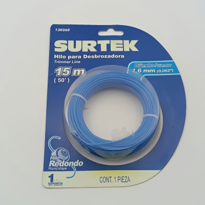 NYLON PARA DESBROZADORA EN BLISTER DE Ø 1.65 MM X 15 MT. -130260-SURTEK-199.