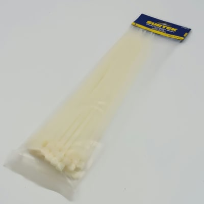 BOLSA (50 UN) AMARRA PLASTICA BLANCO 300 X 4.6 MM 114212. SURTEK 266.