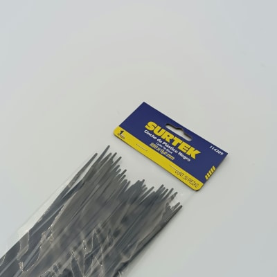 BOLSA (50 UN) AMARRA PLASTICA NEGRO 203 X 3.6 MM 114209. SURTEK 266.