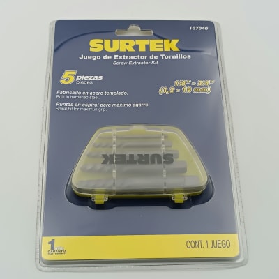 JUEGO DE CINCO PIEZAS EXTRACTOR COLA DE CHANCHO. -107040-SURTEK-75.1