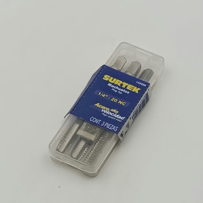 JUEGO DE TRES MACHOS ACERO ALTA VELOCIDAD Ø 1/4-20. -123558-SURTEK-98.1