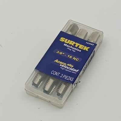 JUEGO DE TRES MACHOS ACERO ALTA VELOCIDAD Ø 3/8-16, -123562-SURTEK.1