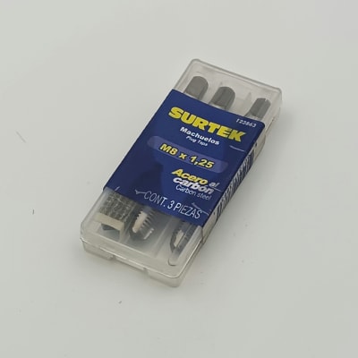 JUEGO DE TRES MACHOS ACERO AL CARBONO MILIMETRICO M8 X 1.25. -123863-SURTEK-98.1
