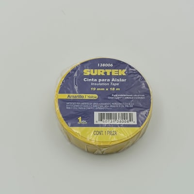 CINTA PARA AISLAR AMARILLA 18 MTS. -138006-SURTEK-2601
