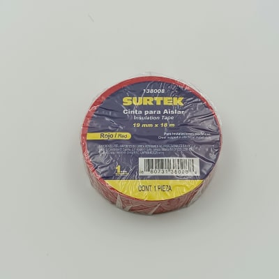 CINTA PARA AISLAR ROJA 18 MTS. -138008-SURTEK-260