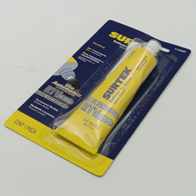 SILICONA PARA ALTA TEMPERATURA COLOR ALUMINIO 70 Gr 113457. SURTEK 277.1