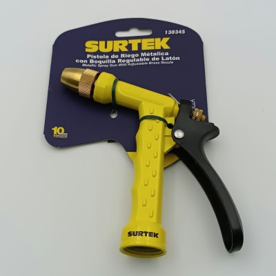 PISTOLA PARA RIEGO METALICA. BOQUILLA REGULABLE METALICA. 130345-SURTEK