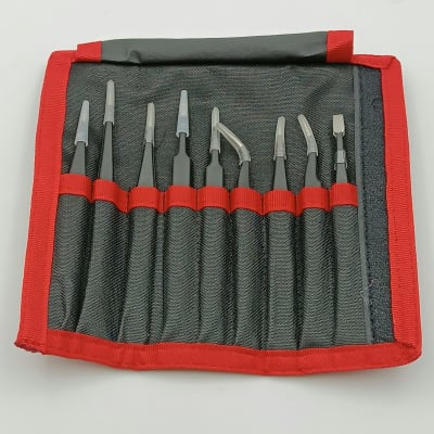 JUEGO DE 9 PINZAS DE PRECISION ESD JPPU9 - URREA-1