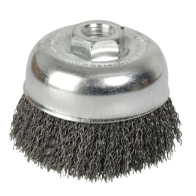 GRATA DE ACERO TIPO COPA ONDULADA ROSCA 5/8 PARA TALADRO Ø 4. -141735-FOY-
