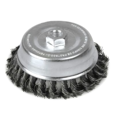 GRATA DE ACERO TIPO COPA TRENZADA ROSCA 5/8 PARA TALADRO Ø 5. -141730-FOY-1