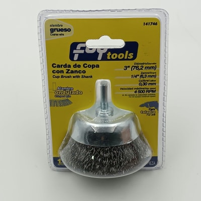 GRATA DE ACERO TIPO COPA ONDULADA BASTAGO 1/4 PARA TALADRO Ø 3/4. -141746-FOY-