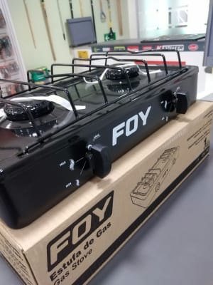 COCINAS A GAS DE DOS QUEMADORES NEGRA. -144712-FOY-1