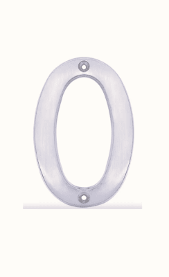 NUMERO CERO CROMO SATINADO DE 4. -L6800CS-LOCK-
