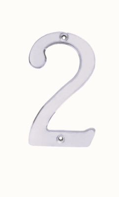 NUMERO DOS CROMO SATINADO DE 4. -L6802CS-LOCK-